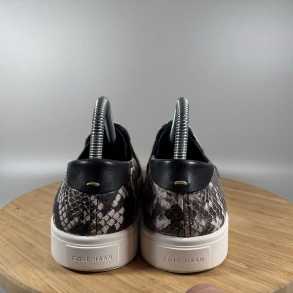 Cole‎ Haan Grand Series Slip On Shoes Womens 8.5 Sneakers Gray Snake Leather - Picture 4 of 8